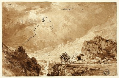 Die Postkutsche in den Alpen von Thomas Allom