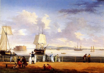 New Yorker Hafen, um 1810 von Thomas Birch