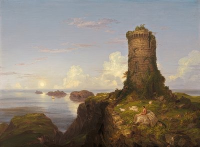 Italienische Küste mit Turmruine von Thomas Cole
