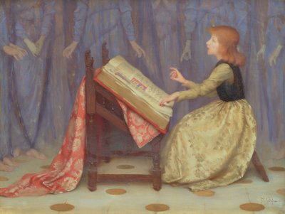Mädchen in einem Innenraum sitzend von Thomas Cooper Gotch