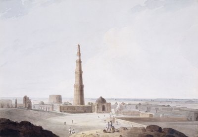 Der Qutb Minar, Delhi, ca. 1789 von Thomas Daniell