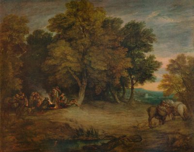 Zigeunerlager: Sonnenuntergang, ca. 1758, 1935 von Thomas Gainsborough