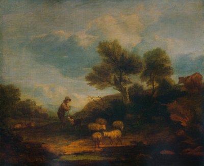 Landschaft mit Schafen, 18. Jahrhundert, 1935 von Thomas Gainsborough