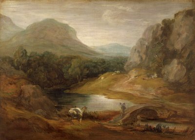 Felsige Landschaft mit einer Brücke von Thomas Gainsborough