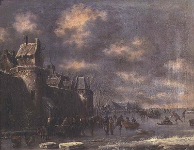 Winterlandschaft mit Figuren von Thomas Heeremans