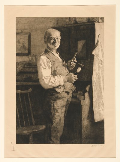 Ohne Titel [Mann bereitet sich auf die Rasur vor] von Thomas Hovenden