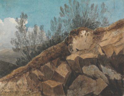 Studie von Felsen, nahe Pencerrig, Wales von Thomas Jones