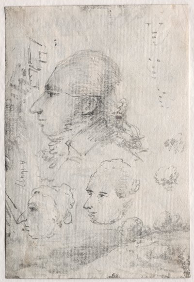 Studien von Köpfen (verso) von Thomas Monro