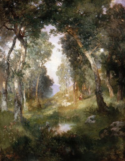 Waldlichtung, Santa Barbara, 1918 von Thomas Moran