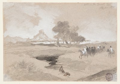 Wasserloch in der Wüste, Utah von Thomas Moran