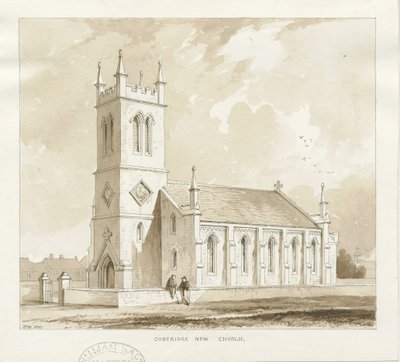 Cobridge Kirche (Feder- und Waschzeichnung) von Thomas Peploe Wood