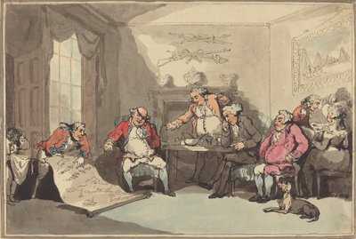 Ein Miliztreffen, wahrscheinlich 1799 von Thomas Rowlandson