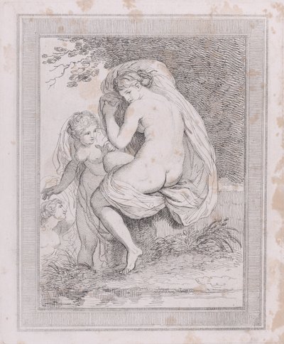 Eine Nymphe trocknet sich, 1790-99 von Thomas Rowlandson