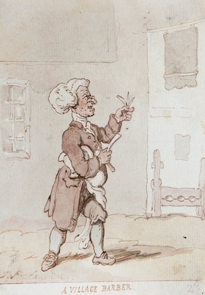 Ein Dorffriseur von Thomas Rowlandson