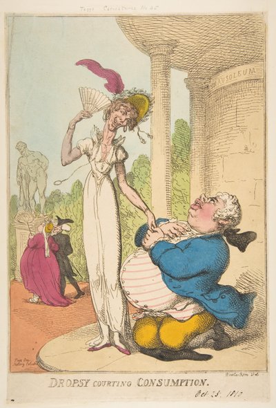 Wassersucht umwirbt Schwindsucht, 25. Oktober 1810 von Thomas Rowlandson