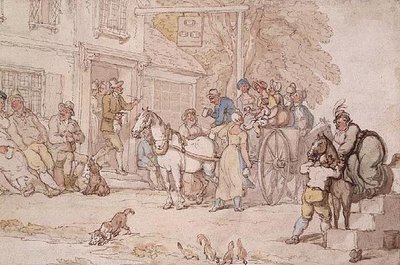 Vor einem Gasthaus von Thomas Rowlandson