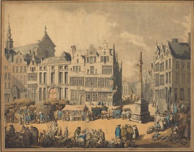 Place de Meir in Antwerpen, 1797 von Thomas Rowlandson