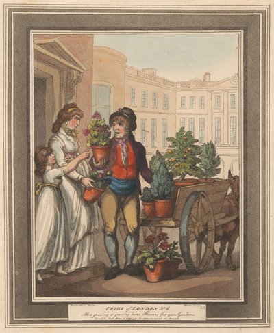 Set von acht (5): Rufe von London von Thomas Rowlandson