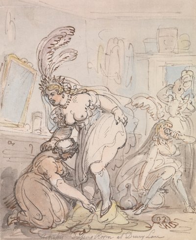 Die Umkleidekabine der Schauspielerinnen im Drury Lane von Thomas Rowlandson