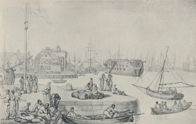 Der Kai, Blackwall Docks, 1810, 1920 von Thomas Rowlandson