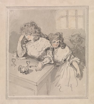 Zwei Mädchen beim Trinken von Thomas Rowlandson