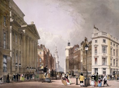 Cheapside und Mansion House, 1842 von Thomas Shotter Boys