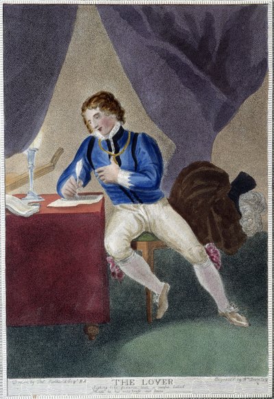 Mann schreibt einen Liebesbrief von Thomas Stothard