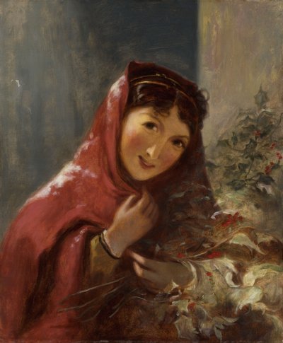 Dame, die Stechpalmenzweige trägt, 1850 von Thomas Sully