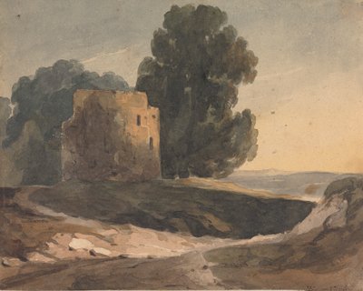Landschaft mit Ruine eines Schlosses, Bäumen von Thomas Sully