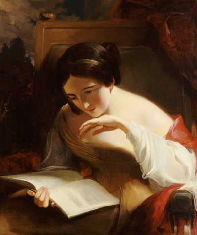 Porträt eines lesenden Mädchens von Thomas Sully