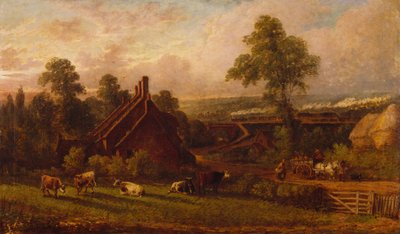 Eisenbahnlinie bei Northfield, 1871 von Thomas Thomas
