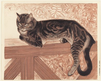 Sommer: Katze auf einer Balustrade von Théophile Alexandre Pierre Steinlen