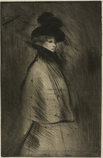 Spazierende Frau von Théophile Alexandre Pierre Steinlen