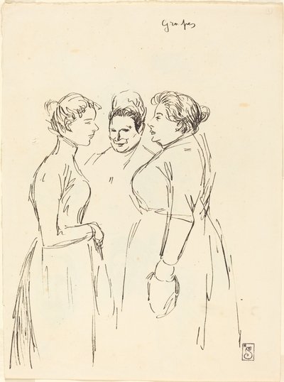 Klatschende Frauen, spätes 19. - frühes 20. Jahrhundert von Théophile Alexandre Steinlen