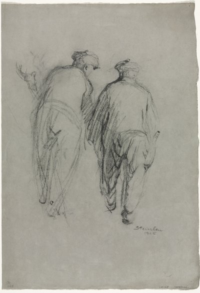 Zwei Männer bei der Arbeit, Rückansicht von Théophile Alexandre Steinlen