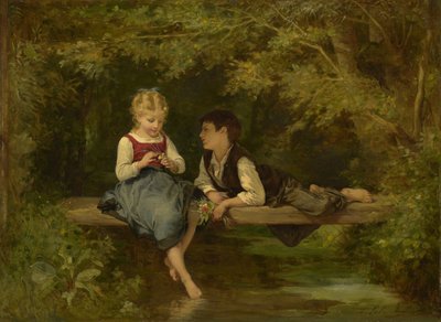 Erste Liebe, ca. 1872 von Timoleon Marie Lobrichon