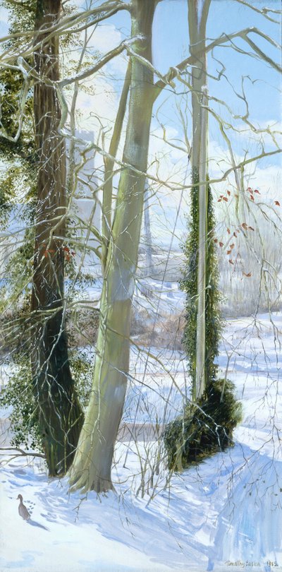 Drei Bäume im Winter von Timothy Easton