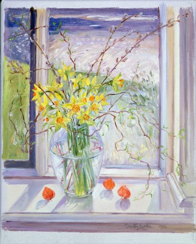 Weidenzweige mit Narzissen von Timothy Easton