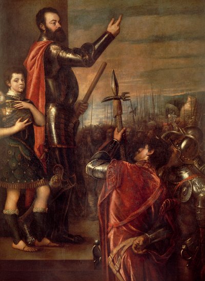 Die Rede des Marquis von Vasto von Titian (c.1488 1576)