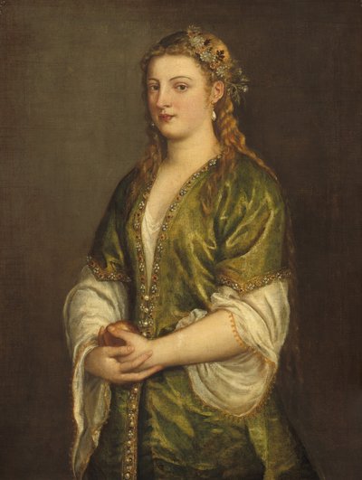 Frau mit Apfel von Titian