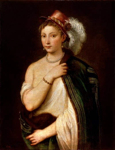 Porträt einer jungen Frau, um 1536 von Tiziano Vecelli