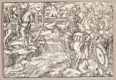 Das Treffen zwischen Hannibal und Scipio von Tobias Stimmer