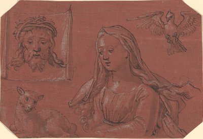 Studien von Sudarium und Heiliger Agnes von Tobias Stimmer