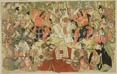 Hagitsubo - Eine Parodie von Shibaraku von Torii Kiyonaga