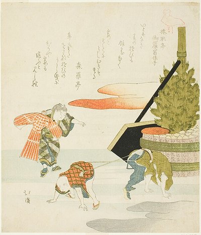 Kinder spielen Tauziehen von Totoya Hokkei