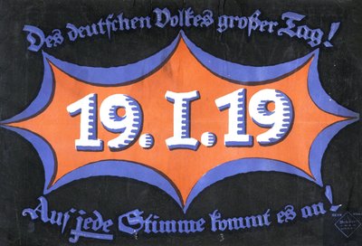19. Januar 1919. Deutsche Reichstagswahl, 1919 von Unbekannt