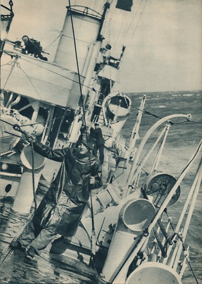 Ein Zerstörer bei schwerem Wetter, 1936 von Unbekannt