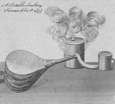 Ein tragbarer Schmelzofen, 1761 von Unbekannt