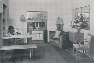 Ein Ess- und Wohnzimmer, 1942 von Unbekannt