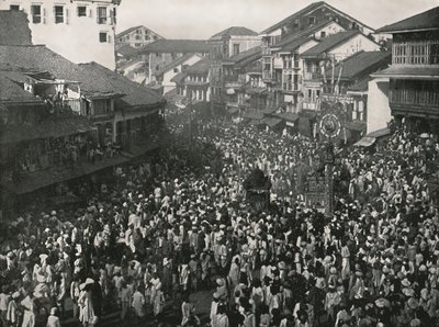 Eine große einheimische Prozession, Bombay, Indien, 1895 von Unbekannt